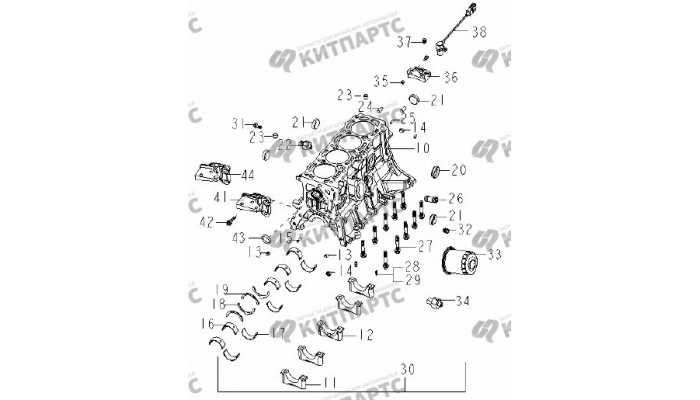 Компоненты блока цилиндров Geely Otaka (CK)